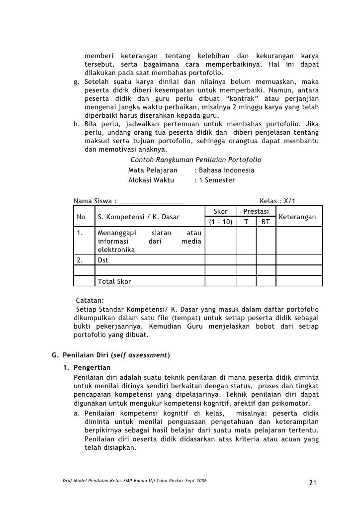 Format Catatan Perkembangan Siswa Dari Guru Pjok