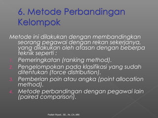 Metode Ranking Procedure Penilaian kinerja | PPT
