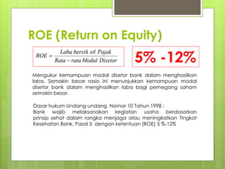Rumus Rumus Rasio Roe Penilaian Kinerja Rasio Keuangan Perbankan | PDF
