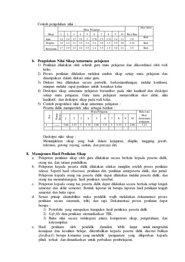 Penilaian Kompetensi Sikap pada Kurikulum 2013