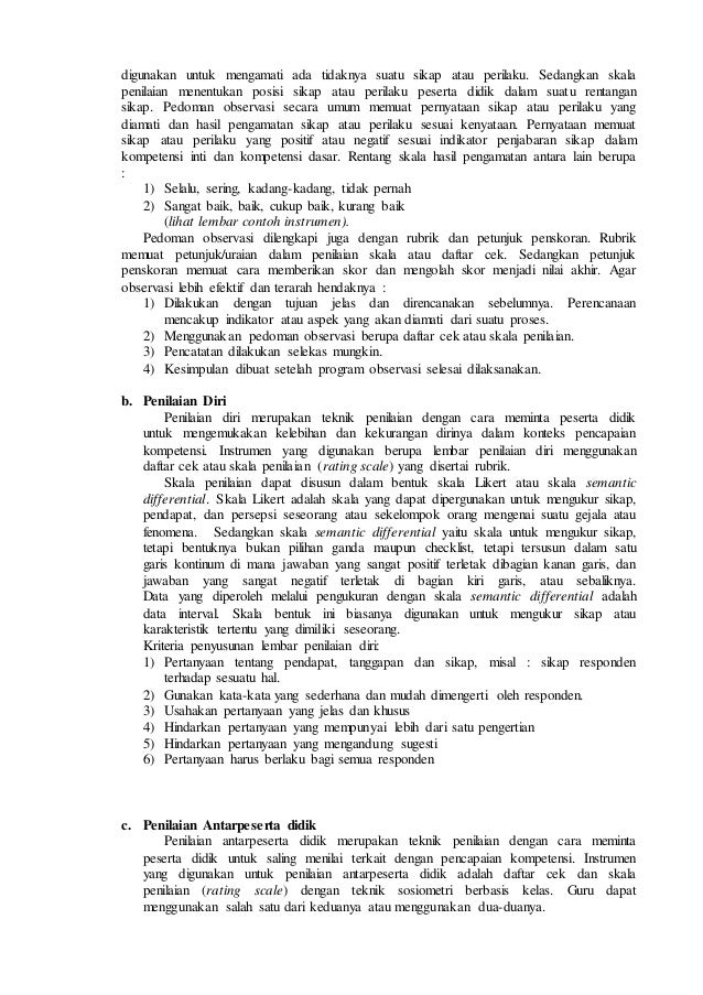 Penilaian Kompetensi Sikap pada Kurikulum 2013