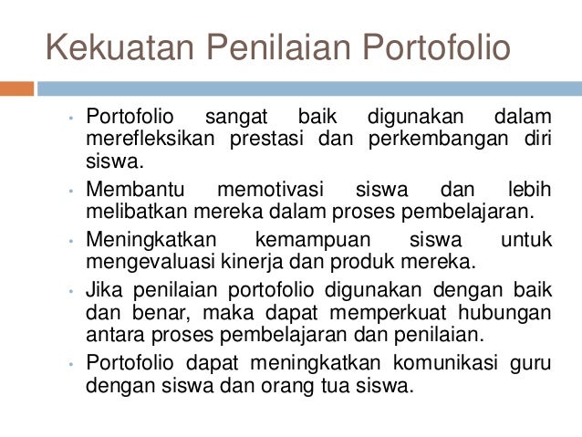 Penilaian Otentik - Penilaian Kinerja dan Portofolio