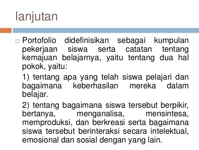 Penilaian Otentik - Penilaian Kinerja dan Portofolio Penilaian Otentik - Penilaian Kinerja dan Portofolio