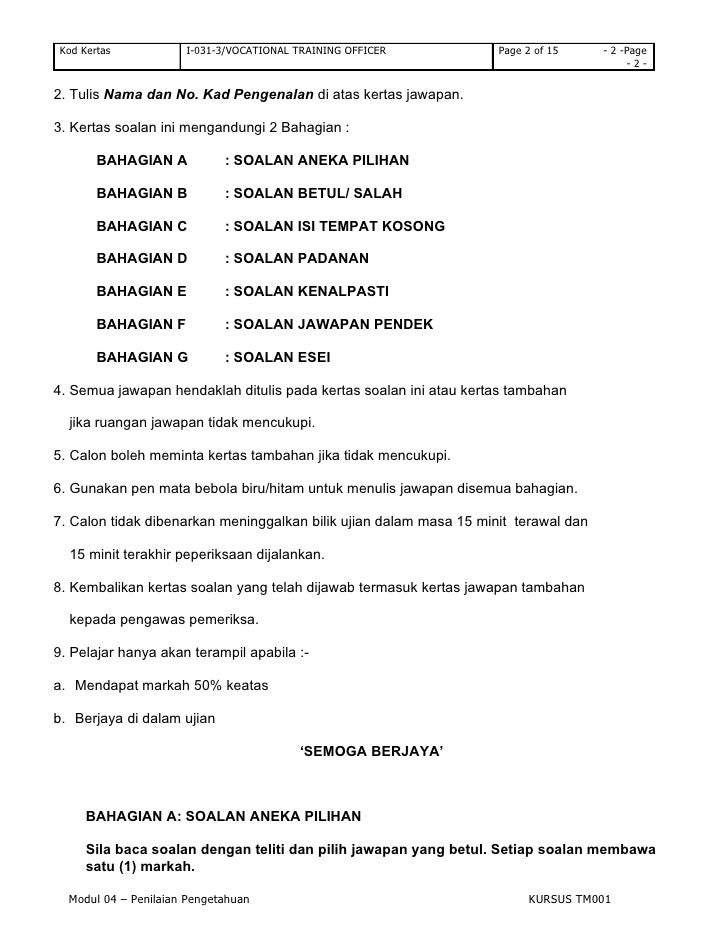 Penilaian pengetahuan