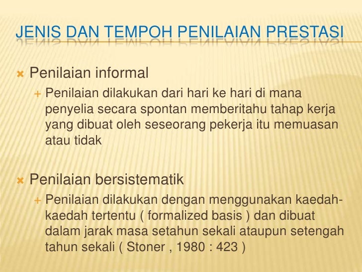 Penilaian Prestasi 2 Bentang