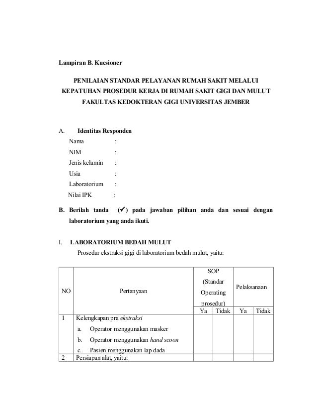 rumah mulut dan gigi sakit bedah Penilaian sakit rumah standar (11)