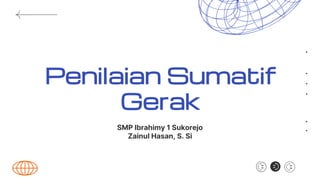 Penilaian Sumatif
Gerak
SMP Ibrahimy 1 Sukorejo
Zainul Hasan, S. Si
 