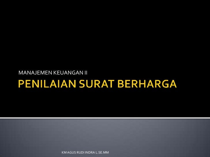 Penilaian Surat Berharga