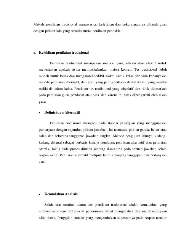 Penilaian Tradisional