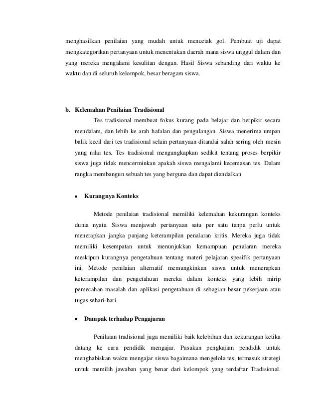 Penilaian Tradisional