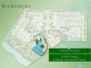 Piscina com Raia Piscina Recreativa e Piscina Infantil Borda Prainha Solarium com Bar da Piscina Implantação 
