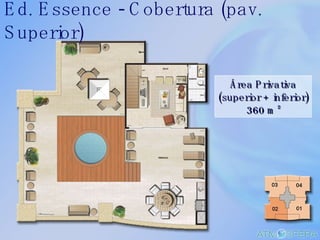 Área Privativa (superior + inferior) 360 m² Ed. Essence - Cobertura (pav. Superior)  
