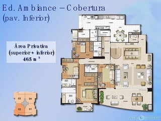 Ed. Ambiance – Cobertura  (pav. Inferior) Área Privativa (superior + inferior) 465 m² 