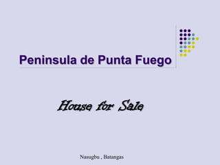 Peninsula de Punta Fuego


      House for Sale

         Nasugbu , Batangas
 