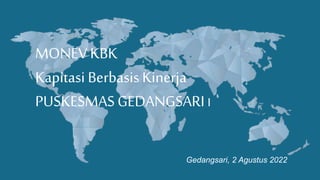MONEV KBK
Kapitasi Berbasis Kinerja
PUSKESMASGEDANGSARI I
Gedangsari, 2 Agustus 2022
 