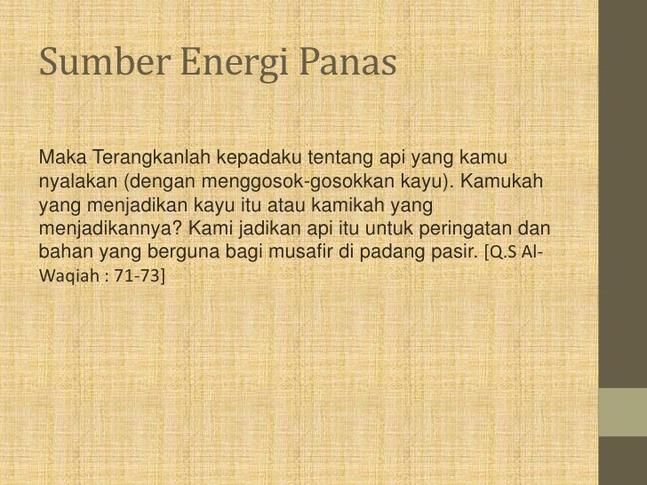 Penjelasan Energi Panas Dalam Al Qur An