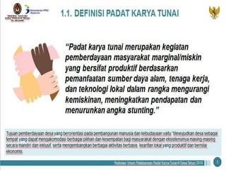 Penjelasan program padat karya tunai