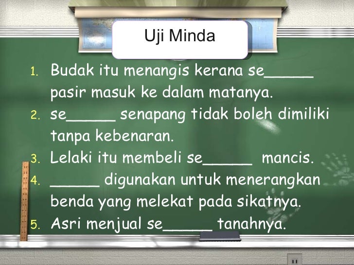 Soalan Uji Minda - Kecemasan 2 Soalan Uji Minda - Kecemasan 2