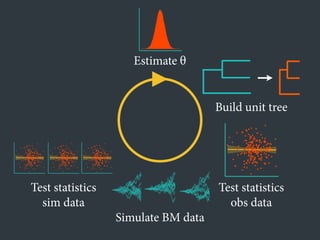 Estimate θ
Build unit tree
Test statistics
obs data
Simulate BM data
Test statistics
sim data
●
●
●
●
●
●
●
●
●
●
●
●●
●
●
●
●
●
●● ●
●
●
●
●
●●
●
●
●
●
●
●
●
●
●
●
●
●
●
●
●
●
●
●
●
●
●
●
●
●
●
●
●
●
●
●
●
●
●
●
●
●
●
●
●
●
●
●
●
●
●
●
●
●
●
●
●
●
●
●
● ●
●
●
●●
●
●
●
●
●
●
●
●
●
●
●
●
●
●
●
●
●
●
●
●
●
●
●
●
●
●
●
●
●
●
●
● ●
●
●
●
●
●
●
●
●●
●
●
●
●
●
●
●
●
●●
●
●
●
●
●
●
●
●
●
●
●
●
●
●
●
●
●
●
●
●
●
●
●
●●
●
●
●
●
●
●
●
●
●●
●
●
●
●
●
●
●
●
●
●
●●
●
●
●
●
●
●
●
●
●
● ●
●
●
●
●
●
●
●
●
●
●
●
●
●
●●
●
●
●
●
●
●● ●
●
●
●
●
●●
●
●
●
●
●
●
●
●
●
●
●
●
●
●
●
●
●
●
●
●
●
●
●
●
●
●
●
●
●
●
●
●
●
●
●
●
●
●
●
●
●
●
●
●
●
●
●
●
●
●
●
●
●
●
● ●
●
●
●●
●
●
●
●
●
●
●
●
●
●
●
●
●
●
●
●
●
●
●
●
●
●
●
●
●
●
●
●
●
●
●
● ●
●
●
●
●
●
●
●
●●
●
●
●
●
●
●
●
●
●●
●
●
●
●
●
●
●
●
●
●
●
●
●
●
●
●
●
●
●
●
●
●
●
●●
●
●
●
●
●
●
●
●
●●
●
●
●
●
●
●
●
●
●
●
●●
●
●
●
●
●
●
●
●
●
● ●
●
●
●
●
●
●
●
●
●
●
●
●
●
●●
●
●
●
●
●
●● ●
●
●
●
●
●●
●
●
●
●
●
●
●
●
●
●
●
●
●
●
●
●
●
●
●
●
●
●
●
●
●
●
●
●
●
●
●
●
●
●
●
●
●
●
●
●
●
●
●
●
●
●
●
●
●
●
●
●
●
●
● ●
●
●
●●
●
●
●
●
●
●
●
●
●
●
●
●
●
●
●
●
●
●
●
●
●
●
●
●
●
●
●
●
●
●
●
● ●
●
●
●
●
●
●
●
●●
●
●
●
●
●
●
●
●
●●
●
●
●
●
●
●
●
●
●
●
●
●
●
●
●
●
●
●
●
●
●
●
●
●●
●
●
●
●
●
●
●
●
●●
●
●
●
●
●
●
●
●
●
●
●●
●
●
●
●
●
●
●
●
●
● ●
●
●
●
●
●
●
●
●
●
●
●
●
●
●●
●
●
●
●
●
●● ●
●
●
●
●
●●
●
●
●
●
●
●
●
●
●
●
●
●
●
●
●
●
●
●
●
●
●
●
●
●
●
●
●
●
●
●
●
●
●
●
●
●
●
●
●
●
●
●
●
●
●
●
●
●
●
●
●
●
●
●
● ●
●
●
●●
●
●
●
●
●
●
●
●
●
●
●
●
●
●
●
●
●
●
●
●
●
●
●
●
●
●
●
●
●
●
●
● ●
●
●
●
●
●
●
●
●●
●
●
●
●
●
●
●
●
●●
●
●
●
●
●
●
●
●
●
●
●
●
●
●
●
●
●
●
●
●
●
●
●
●●
●
●
●
●
●
●
●
●
●●
●
●
●
●
●
●
●
●
●
●
●●
●
●
●
●
●
●
●
●
●
● ●
●
●
 