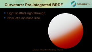 Curvature: Pre-Integrated BRDF

 Light scatters right through.
 Now let’s increase size




                    Advances...
