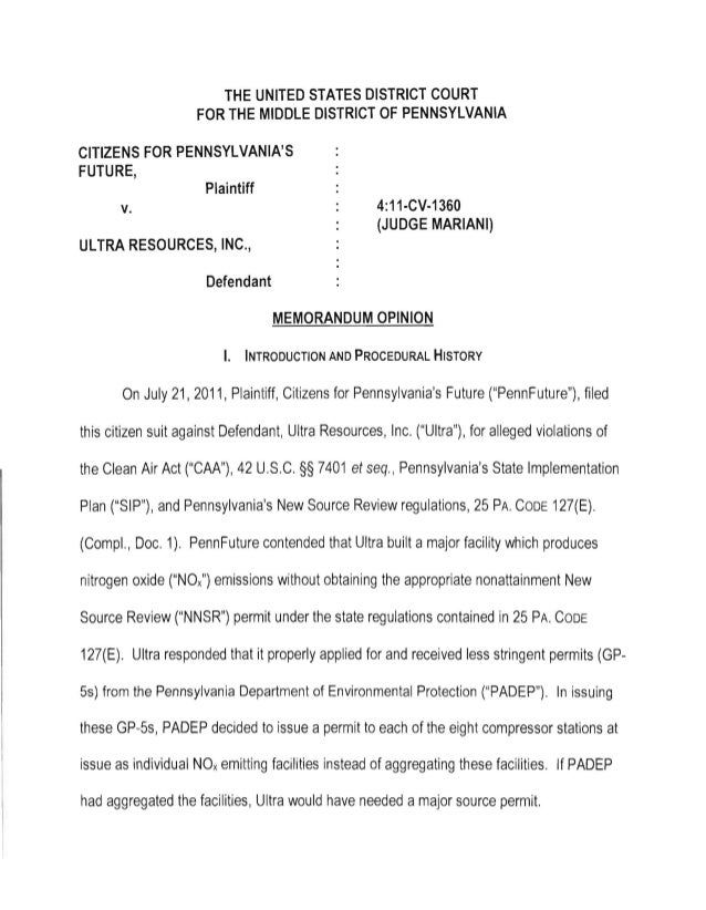 New Federal Court Decision Should Be >> Federal Court Decision In Citizens For Pennsylvania S Future V Ultra New Federal Court Decision Should Be >> Federal Court Decision In Citizens For Pennsylvania S Future V Ultra