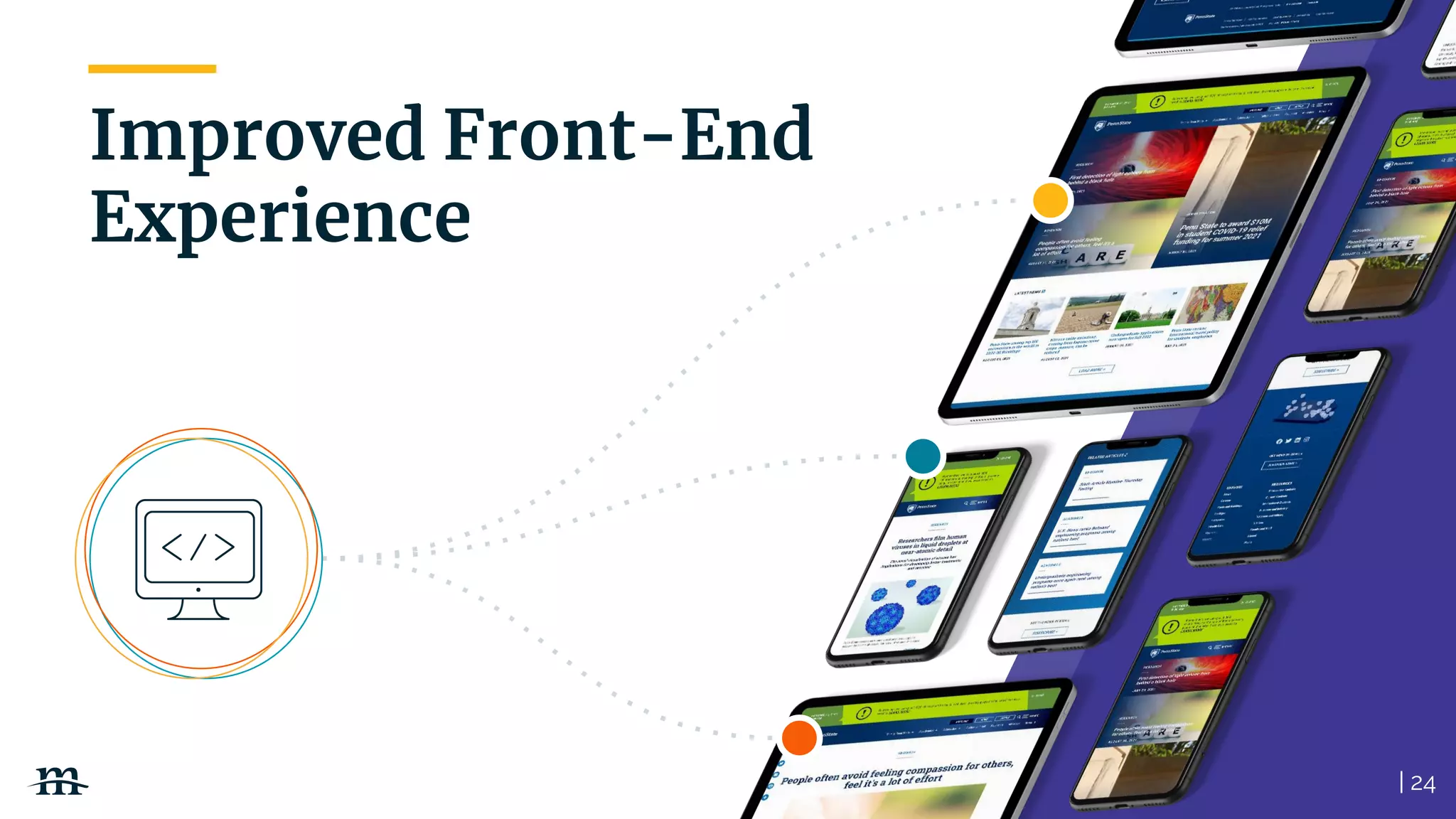 | 24
Improved Front-End
Experience
| 24
 