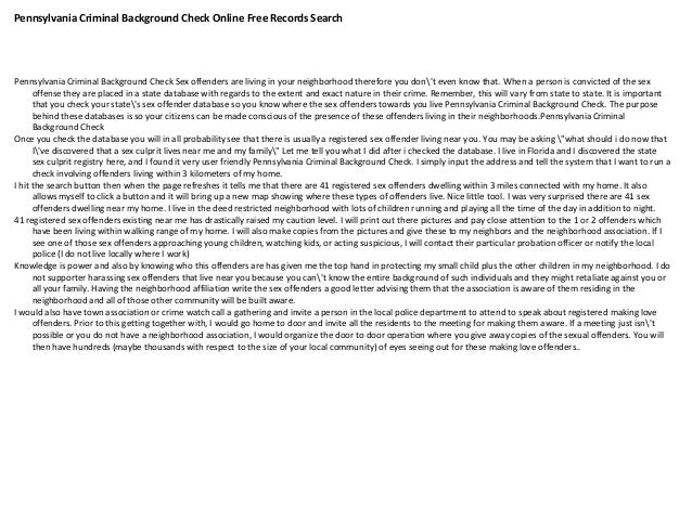 Pennsylvania Criminal Background Check Online Free Records