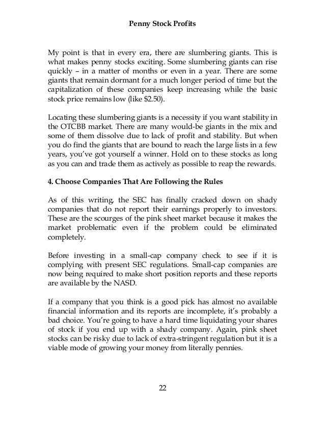 penny stock profits what you need to know pink sheet stock