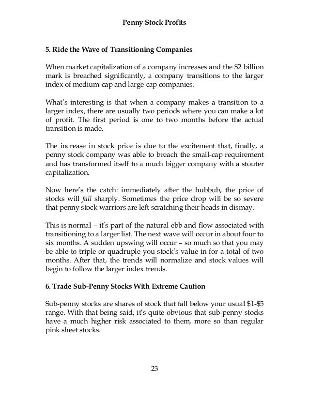 penny stock profits what you need to know pink sheet stocks