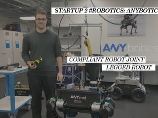 STARTUP 2 #ROBOTICS: ANYBOTIC
LEGGED ROBOT
COMPLIANT ROBOT JOINT
 