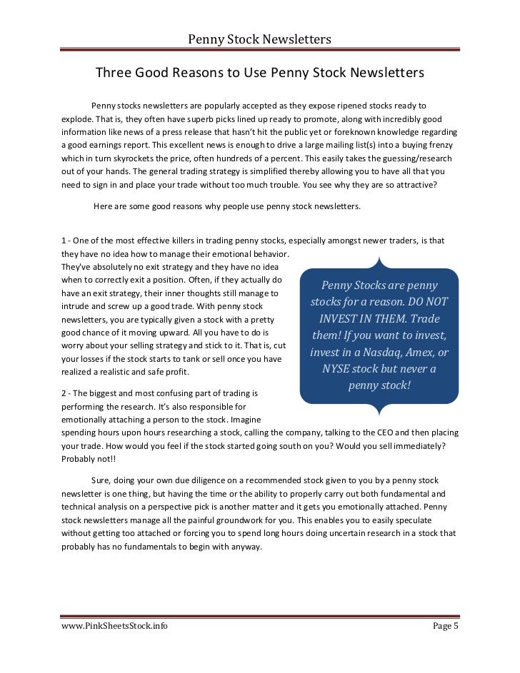 list of all penny stock newsletters