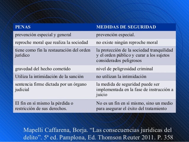Fines de las medidas de seguridad Fines de las medidas de seguridad