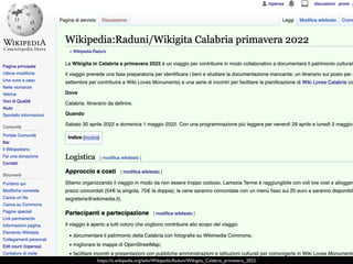 https://it.wikipedia.org/wiki/Wikipedia:Raduni/Wikigita_Calabria_primavera_2022
 