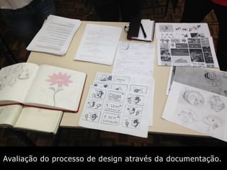Avaliação do processo de design através da documentação.
 