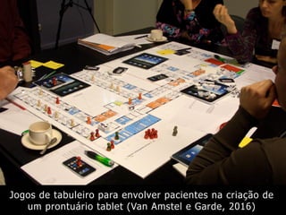 Jogos de tabuleiro para envolver pacientes na criação de
um prontuário tablet (Van Amstel e Garde, 2016)
 