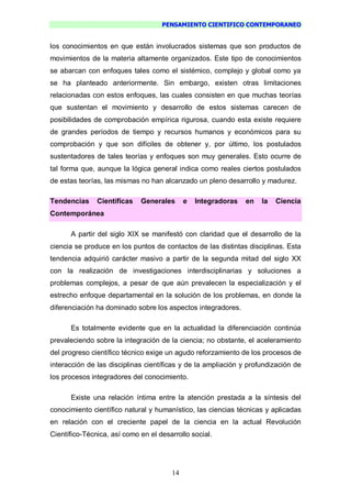 Pensamiento Cientifico Contemporaneo