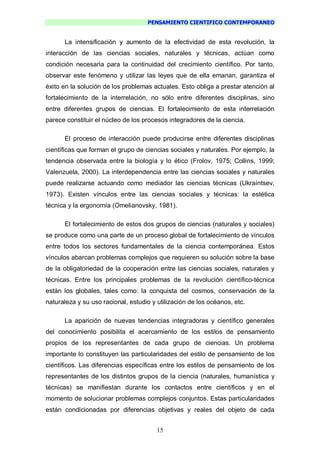 Pensamiento Cientifico Contemporaneo