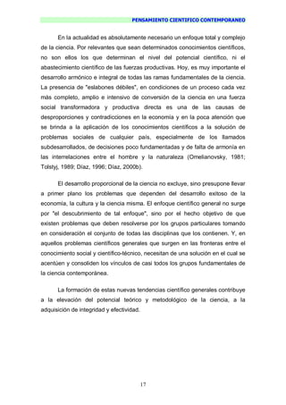 Pensamiento Cientifico Contemporaneo