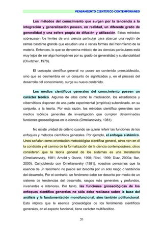 Pensamiento Cientifico Contemporaneo