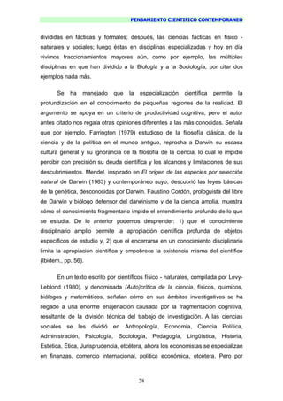 Pensamiento Cientifico Contemporaneo