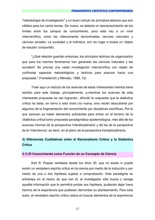 Pensamiento Cientifico Contemporaneo