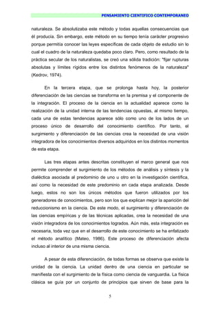 Pensamiento Cientifico Contemporaneo