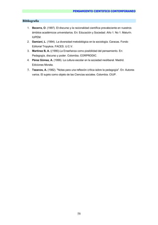 Pensamiento Cientifico Contemporaneo