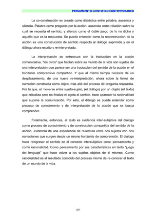 Pensamiento Cientifico Contemporaneo