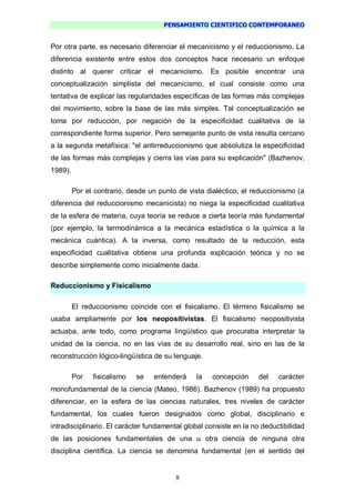 Pensamiento Cientifico Contemporaneo