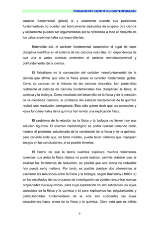 Pensamiento Cientifico Contemporaneo