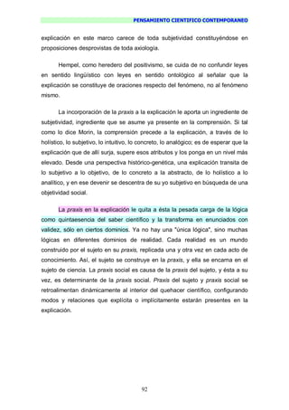 Pensamiento Cientifico Contemporaneo