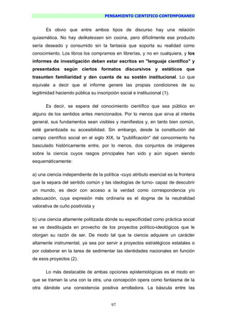 Pensamiento Cientifico Contemporaneo