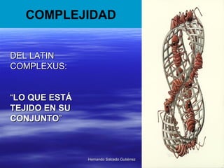 COMPLEJIDAD DEL LATIN  COMPLEXUS:  “ LO QUE ESTÁ TEJIDO EN SU CONJUNTO ” 