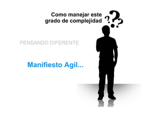 Como manejar este grado de complejidad PENSANDO DIFERENTE Manifiesto Agil... 